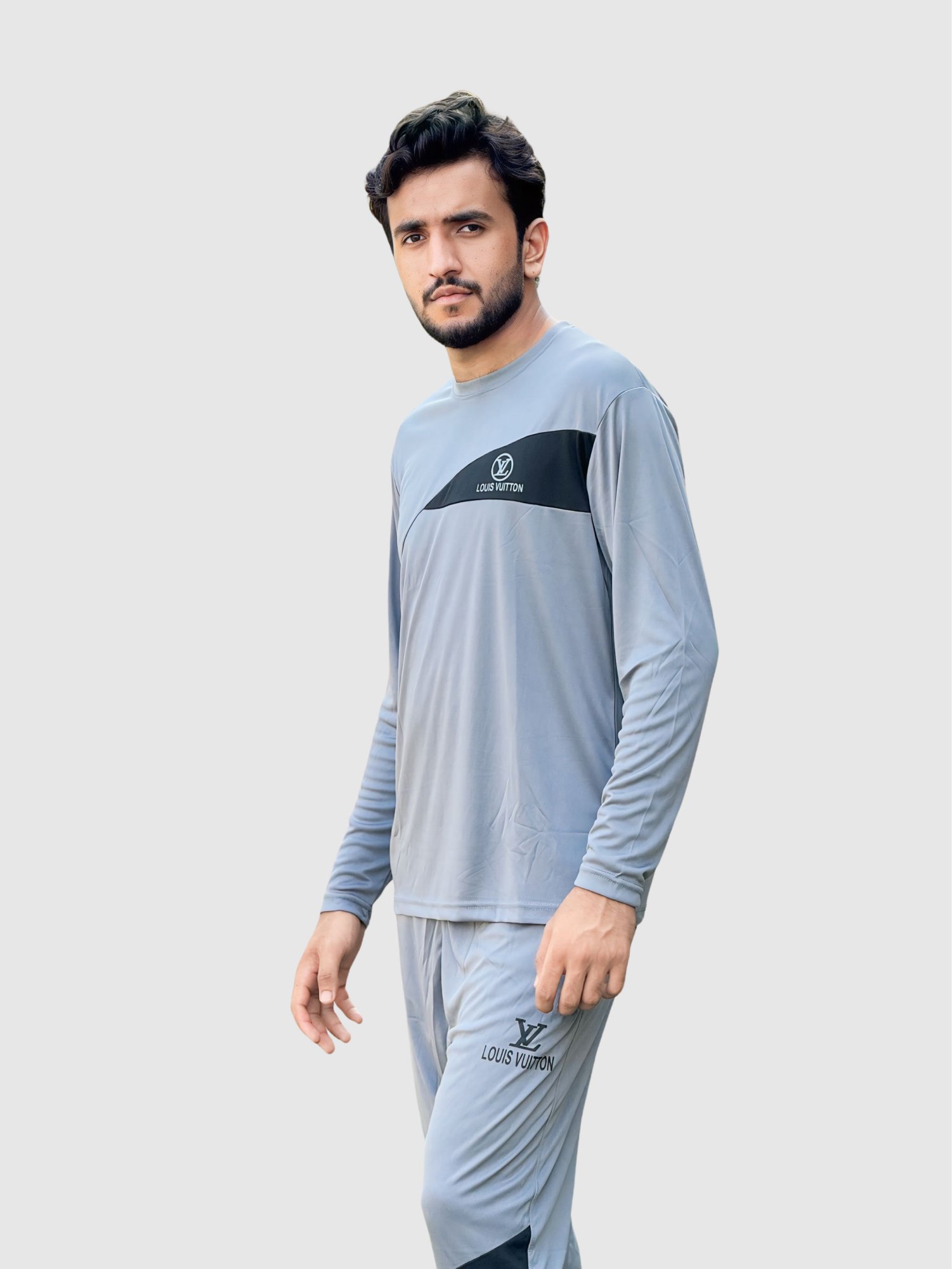 LV Dry-Fit Men's Track Suit (Grey) - Image 2