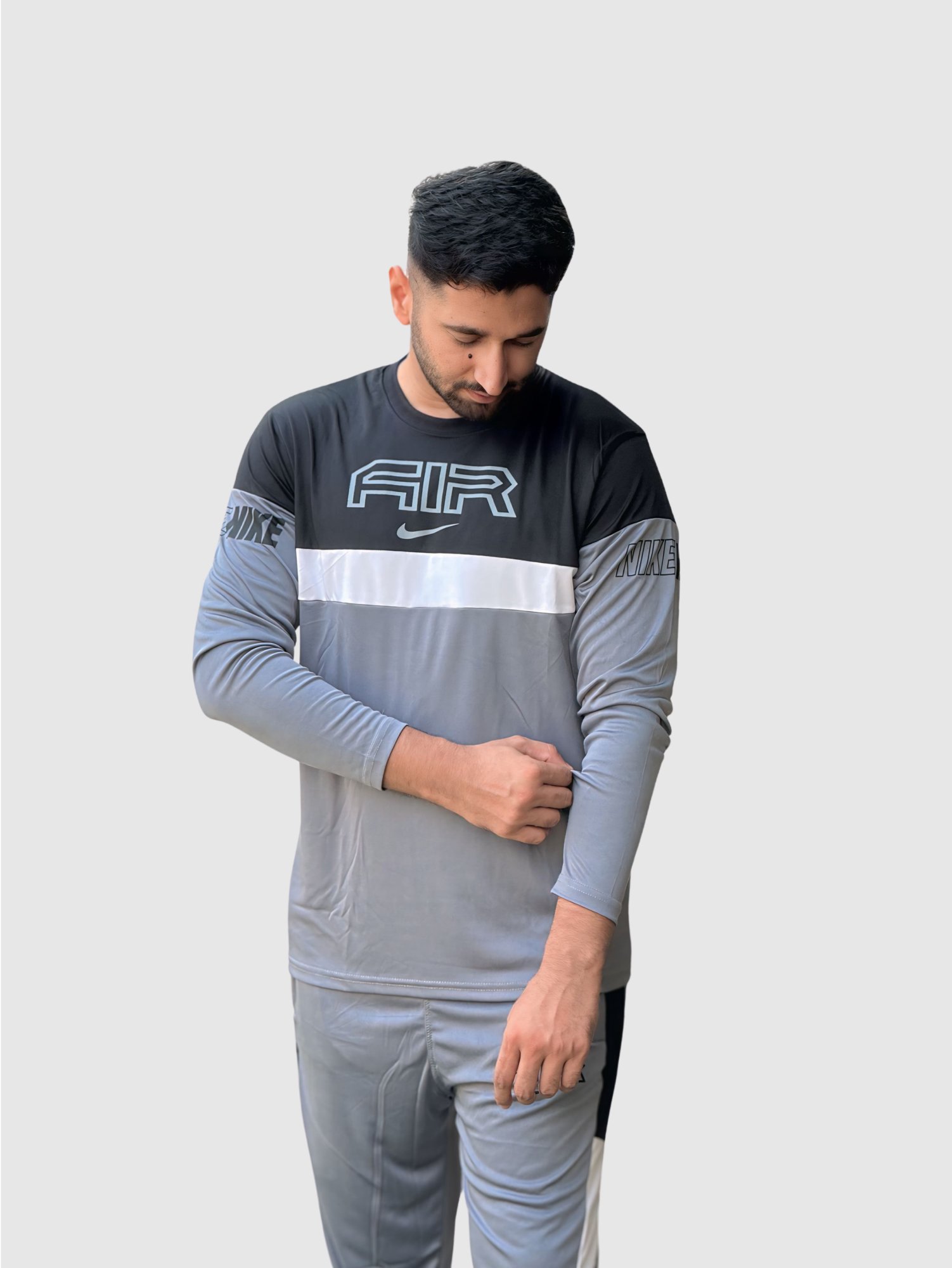 Nik Air Dry-Fit Track Suit – Black & Grey - Image 2
