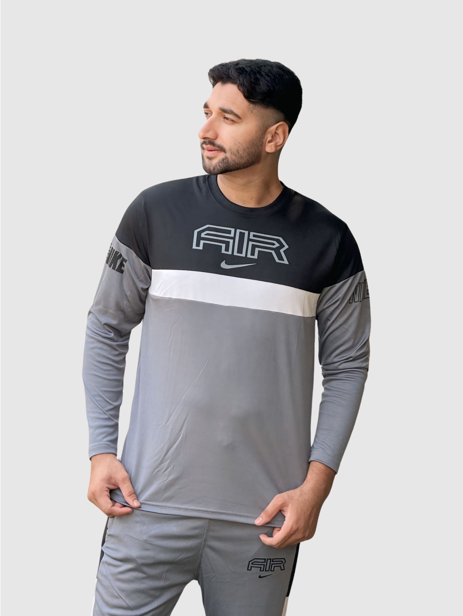Nik Air Dry-Fit Track Suit – Black & Grey