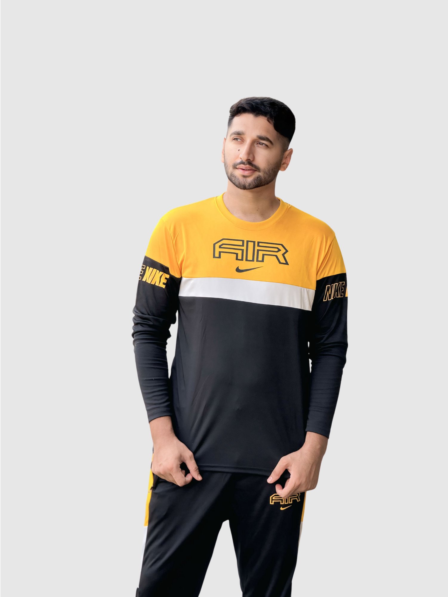 Nik Air Dry-Fit Track Suit – Black & Yellow