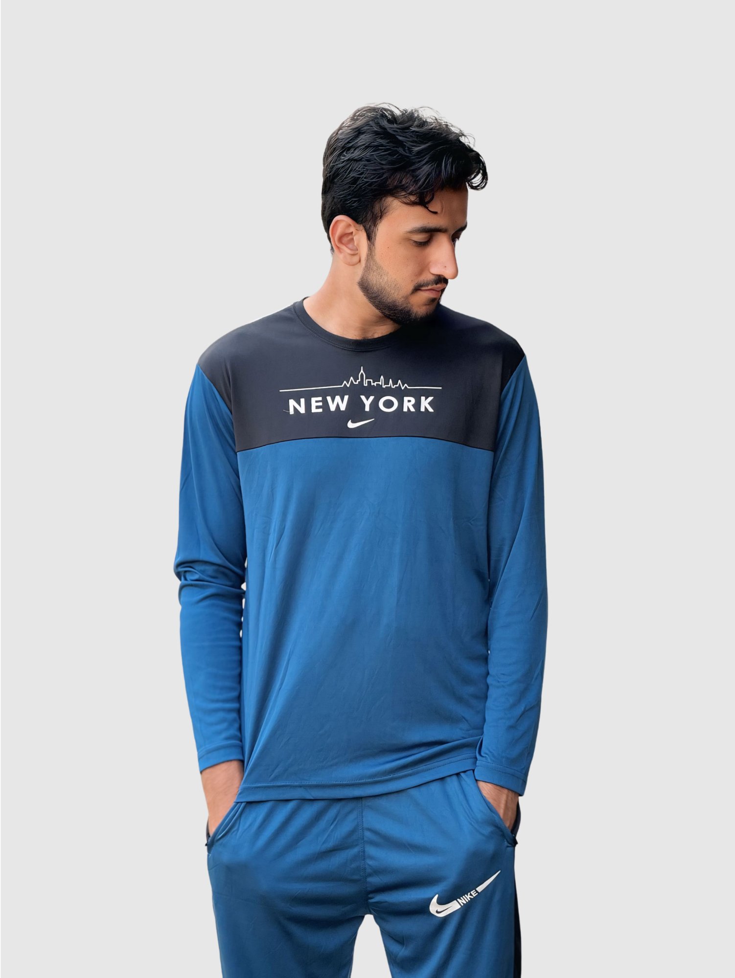 Nik New York Dry-Fit Tracksuit - Navy Blue & Black