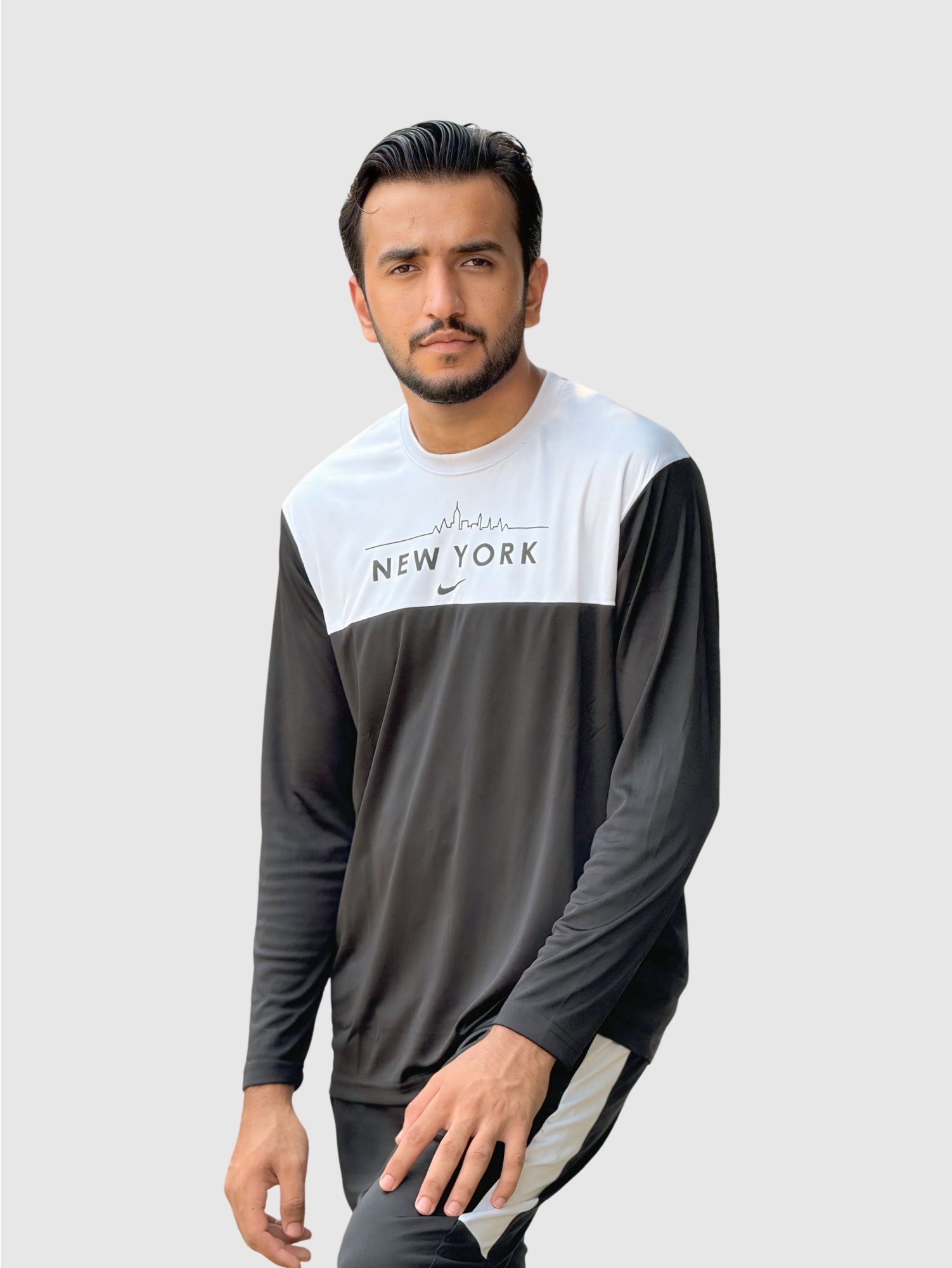 Nik New York Dry-Fit Tracksuit - Black & White - Image 2