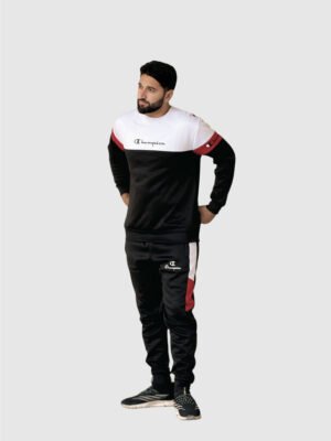 Champion Colorblock Tracksuit (Black & Red)