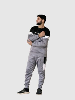 Champion Contrast Tracksuit (Gray & Black)