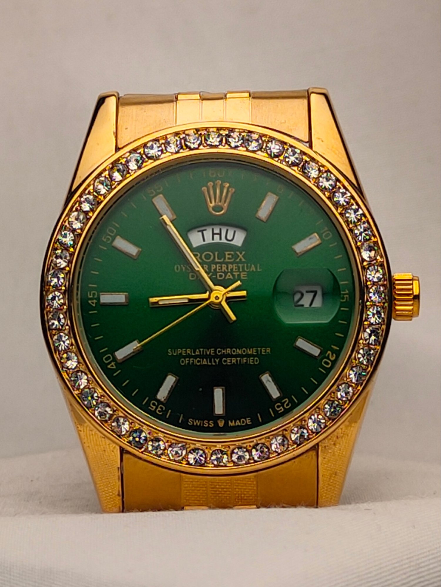RLX Oyster Perpetual Day-Date Green Dial Watch