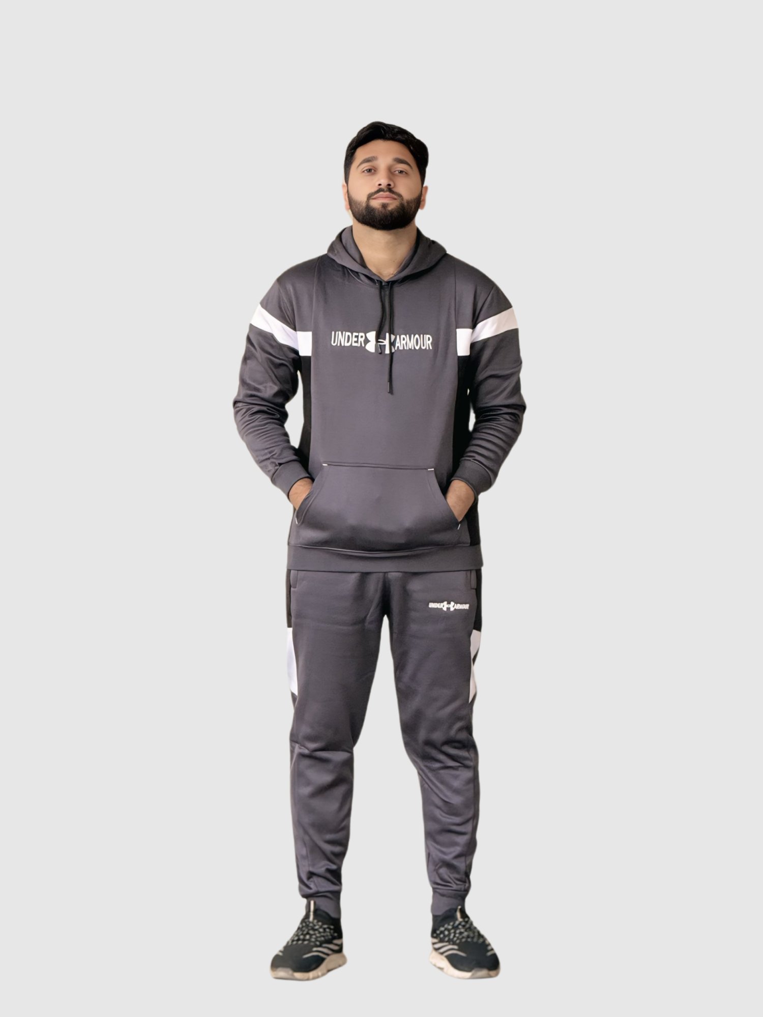 Under Armor Hoodie Tracksuit (Gray) - Image 3